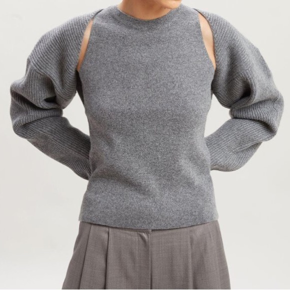 The Frankie Shop Sweaters - The Frankie Shop Grey Bolero Shrug